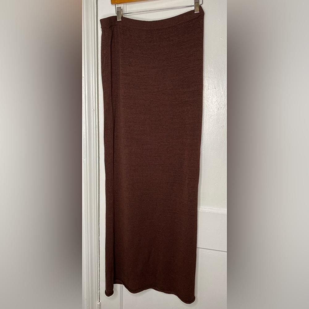 SER.O.YA NWOT Retrofefe Designer Kora Knit Brown Maxi Skirt